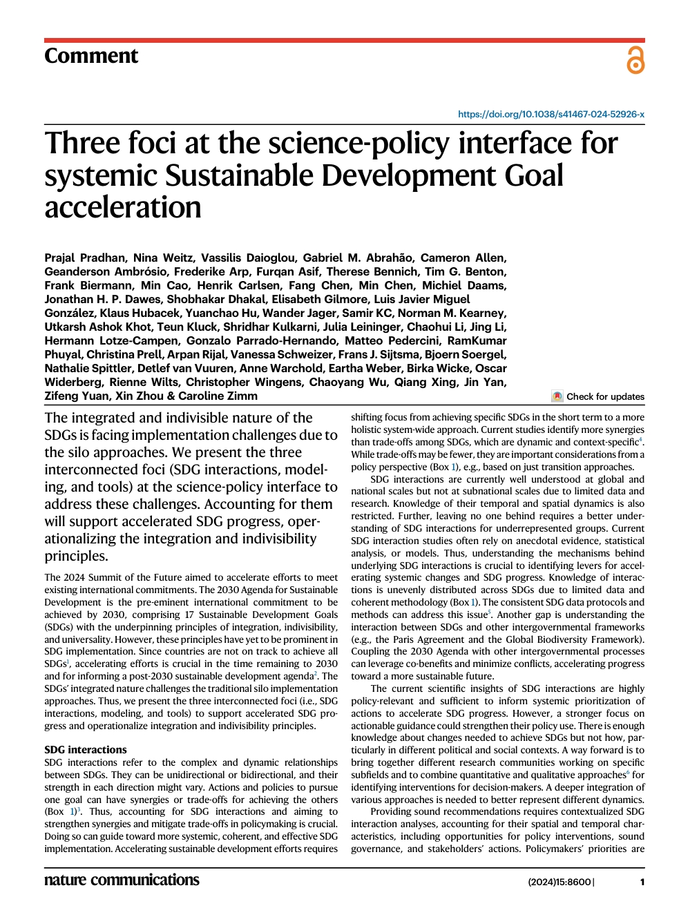 Three Foci of SDG Interactions