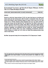 Environmental Governance and Short-lived Climate Pollutants (SLCPs): The Case of Open Burning in Thailand